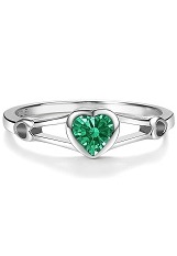 nice silver cubic zirconia May birthstone ring for babies and kids